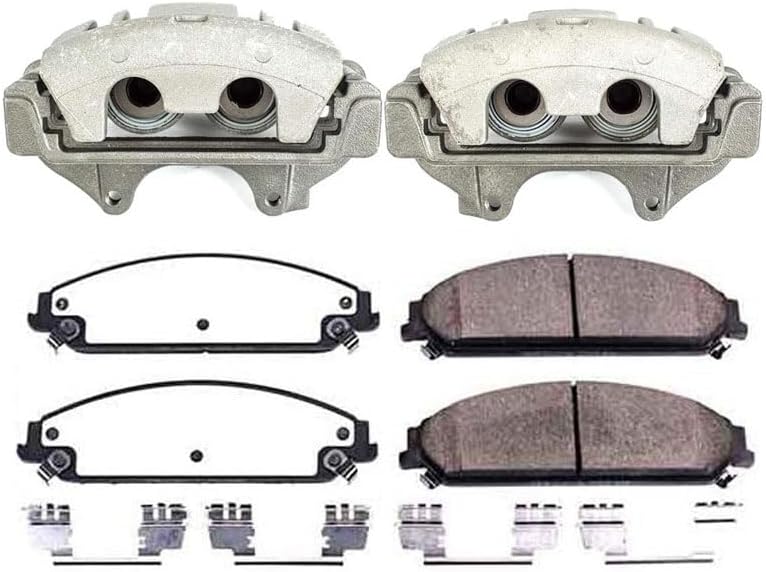 Front Brake Pads and Calipers Automotive Replacement Brake Calipers with Pads 4Pcs Parjanyay for Dodge Challenger 5.7L 2009 2010, for Dodge Charger 2.7L 2008-2010, for Dodge Charger 3.5L 2008-2010