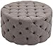 CLP Pouf Drancy in Stoffa Trapuntata I Sgabello Basso Rotondo di Design Disponibile in Diverse Grandezze I Poggiapiedi da Divano, Colore:Tortora, Dimensione:XL