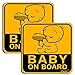 GAMPRO Set of 2 Lovely Baby ON Board Reflective Vehicle Bumper Magnet, Reflective Vehicle Car Sign Sticker Bumper for New Parents, Reduce Road Rage and Accidents for New Parent and Child(2 Pack)