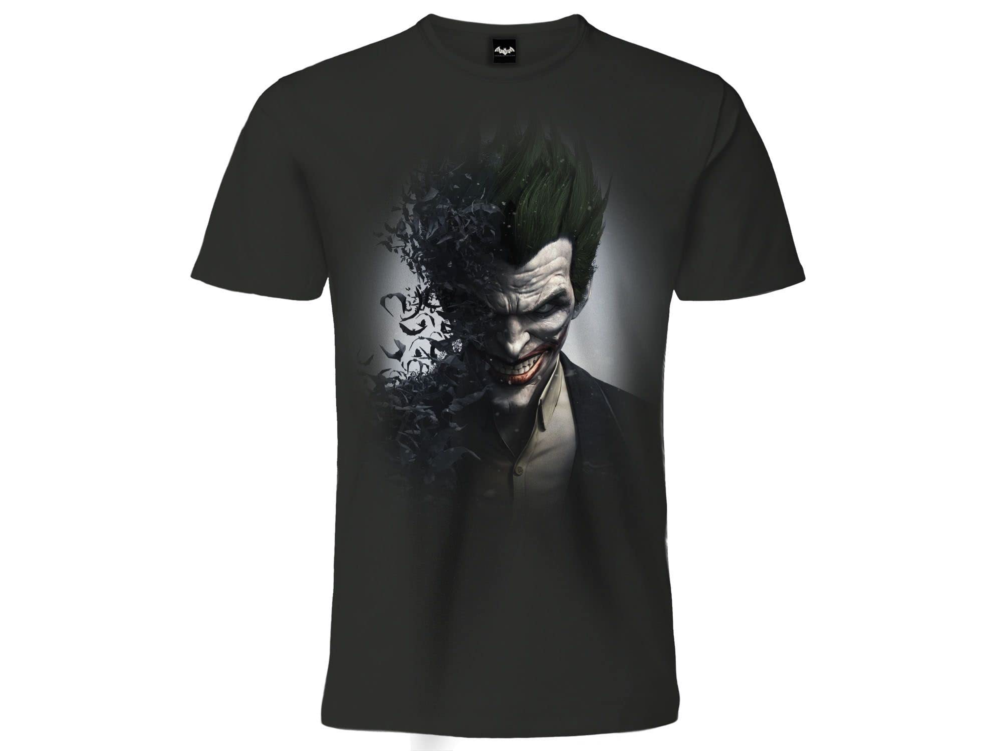 Sabor srl Joker Clown T-Shirt Face Pattern with Front Print Black Short Sleeves 100% Cotton Unisex Official Product Adult Boy Sizes