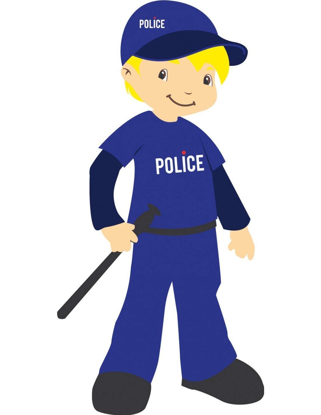 Sticker policier enfant 100x50 cm autocollant mural xl chambre garçon
