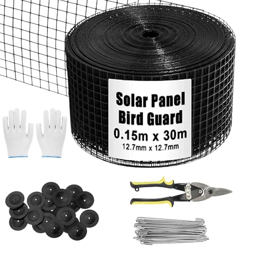 Hhaoysogd Solar Panel Bird Mesh Set 6 Inches x 100 Feet PVC Pigeon Deterrent Solar Panel Bird Proofing Kit Bird Guard For Solar Panels