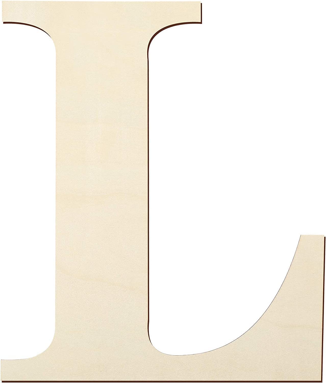 Y8HM 14Inch/35cm Large Wooden Letters L, 0.2Inch/0.5cm Thick Blank Unfinished Wooden Signs for DIY Crafts Decor, Birthday, Parties, Wedding, Christmas Decoration