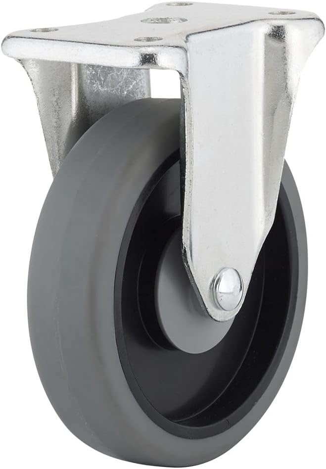 Richelieu Hardware F27276 Industrial Gray Thermoplastic Rubber Caster - Fixed - 5" Wheel Diameter, 5" x 1 1/4" x 6 3/32"