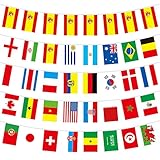 Cuerda de la bandera de la Copa del Mundo Las banderas se pueden lavar a mano y a máquina, se pueden secar rápidamente en lugares ventosos, reutilizables