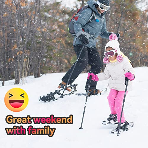 ALPS 14/17/21/25/30 Inch Lightweight Snowshoes for Women Men Youth, Light Weight Aluminum Alloy Terrain Snow Shoes with Free Carrying Tote Bag (Black, 22‘’) - Thumbnail 4
