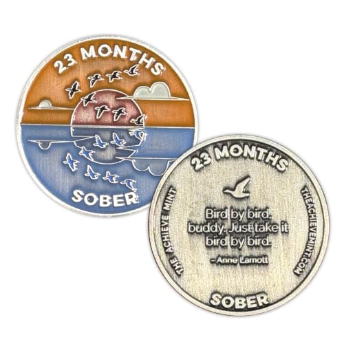 Image of The Achieve Mint 23 Months Sober Token | 23 Months Sobriety Chip | Non-AA, Non-Religious Medallion for Men and Women Celebrating Sobriety