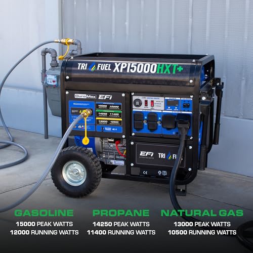 Image of DuroMax XP15000HXT+ 15,000 Watt Portable Tri Fuel EFI Portable Generator - 50 State Approved