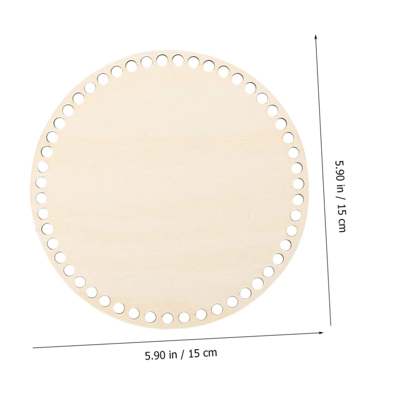 Beatifufu 6Pcs Round Crochet Basket Wood Blank for Weaving Durable Wood Bases with Hole for Crafting Crochet Bags for Bag Making Projects