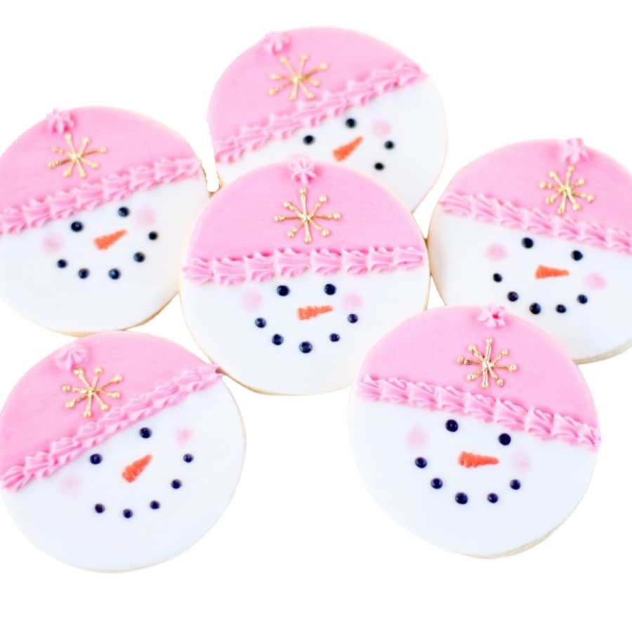 ½ Dz. Snowman Head Cookies! Winter Birthday Party Christmas Snow Themed Favors or Gift!