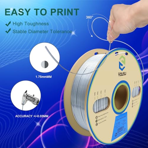 Image of YOUSU Black White PLA Filament Coextrusion, PLA Filament Multicolor, 3D Printer Filament 1kg, Color Change Filament.