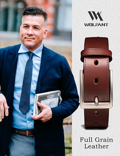 Image of WOLFANT Men's 35mm Dress Casual Belt in Gift Box,100% Italian Full Grain Real Solid Leather
