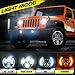 SPL DOT Approved 7 inch Black LED Headlights + 4 inch LED Fog Lights Compatible with Jeep Wrangler 97-2017 JK TJ LJ
