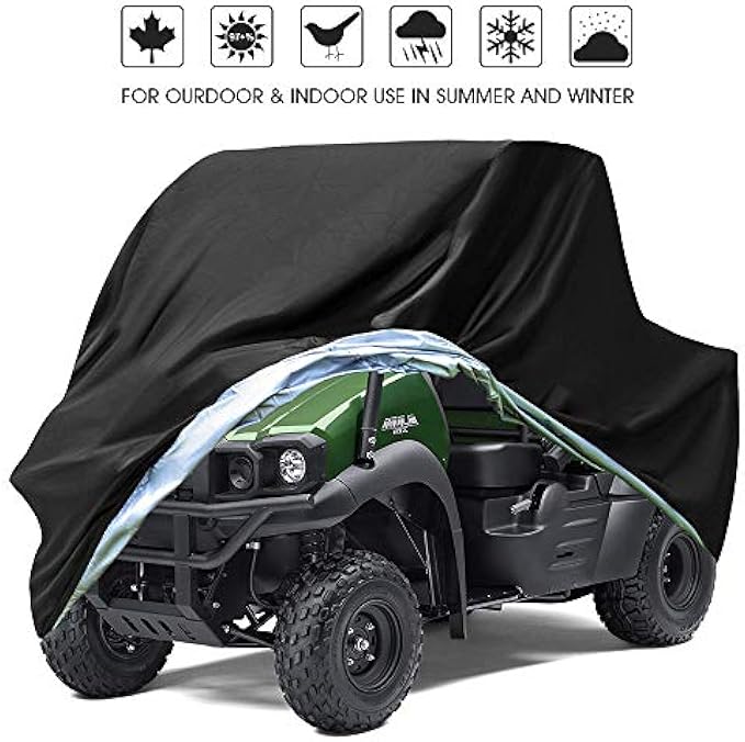NEVERLAND UTV Covers, Side by Side Cover Waterproof 300D Heavy Duty Outdoor Storage Waterproof Black for Honda Pioneer Polaris Ranger Protect Sun Dust Rain 114.17" x 59.06" x 74.80" (290 150 190 cm)