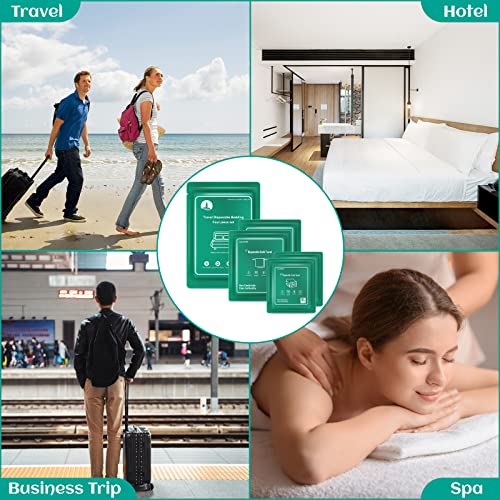 Image of Disposable Bed Sheet for Hotel, Travel Essentials with Disposable Bath Towels Disposable Face Towels Disposable Bed Sheets and Toilet Seat Cover, Disposable Sheet for Cruise Ship, Camping, SPA