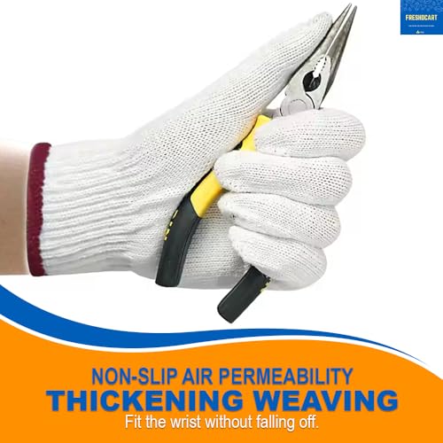 Image of FreshDcart Blade-Resistant Hand Gloves with Cut Proof Safety, Anti Cut Resistant Glove for Chopping Food Vegetables and Kitchen use (White 1 Pair)