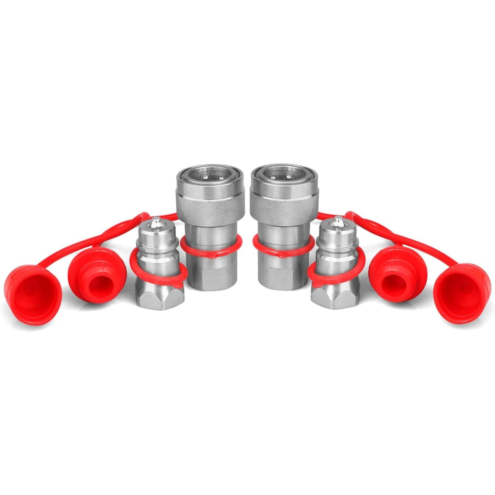 Raccords hydrauliques 1/2" Ag avec capuchons anti-poussière, style Pioneer ISO 5675 raccords hydrauliques Poppet pour tracteurs