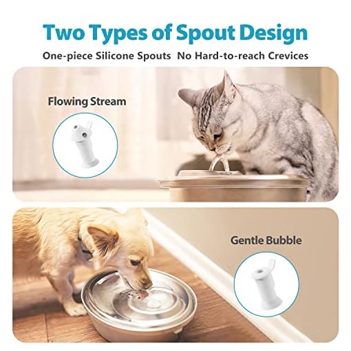 ORSDA Cat Water Fountain Stainless Steel, Pet Water Fountain for Cats