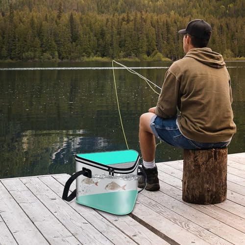Cubo de pescado plegable de 12 litros con asa para pesca y picnic 3