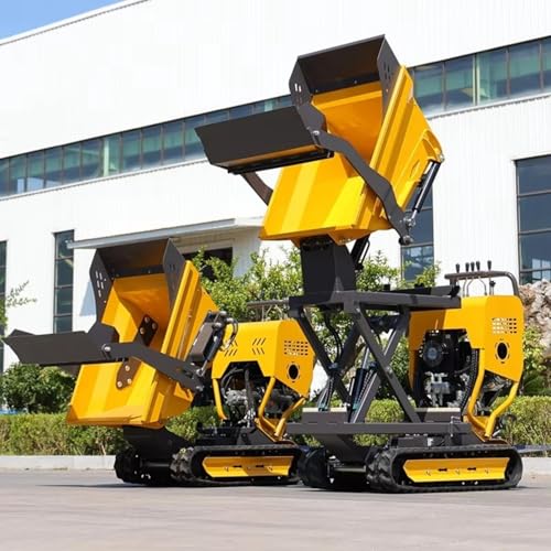 Carico resistente e struttura robusta: costruito con telaio in acciaio rinforzato, questo mini dumper compatto supporta una capacità di carico fino a 500 kg, abbastanza resistente per trasportare terreno, ghiaia, colture e materiali da costruzione per un uso pesante a lungo termine.