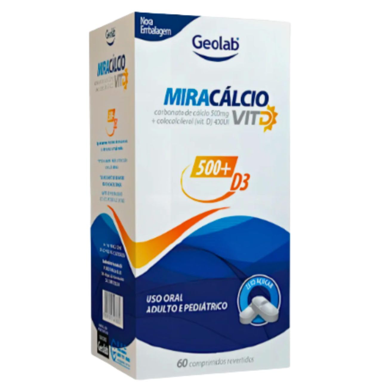 Miracalcio Cálcio 500MG + Vitamina D3 400UI 60CP Kit 2 Caixas em promoção! Veja a oferta e mais achadinhos de Vitaminas & Suplementos 8 Hoje é o melhor dia para comprar Miracalcio Cálcio 500MG + Vitamina D3 400UI 60CP Kit 2 Caixas com aquele preço maroto! Promoção! Aproveite a oferta! 8