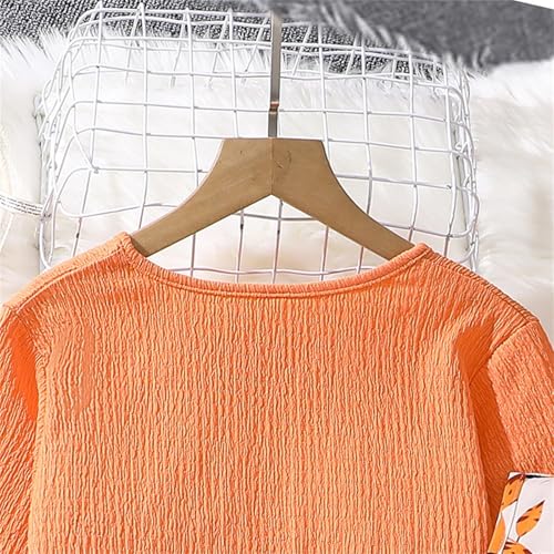 Girls Fall Dress&Cardigan Sets 2Pcs Kids Girl F𝐚llen Leaves Sleeveless Tunic Dress+Long Sleeve Ruffle Cardigan3