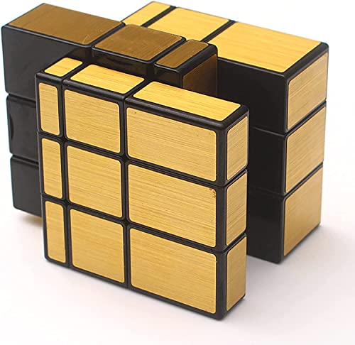 Image of Magic Smoothly Stickerless High Speed Magic for Kids,Speedy Stress Buster Brainstorming Puzzle Game Mind Games,Puzzle for 14 Years and Up,Multi (Mirror Golden Cubbe 3x3)