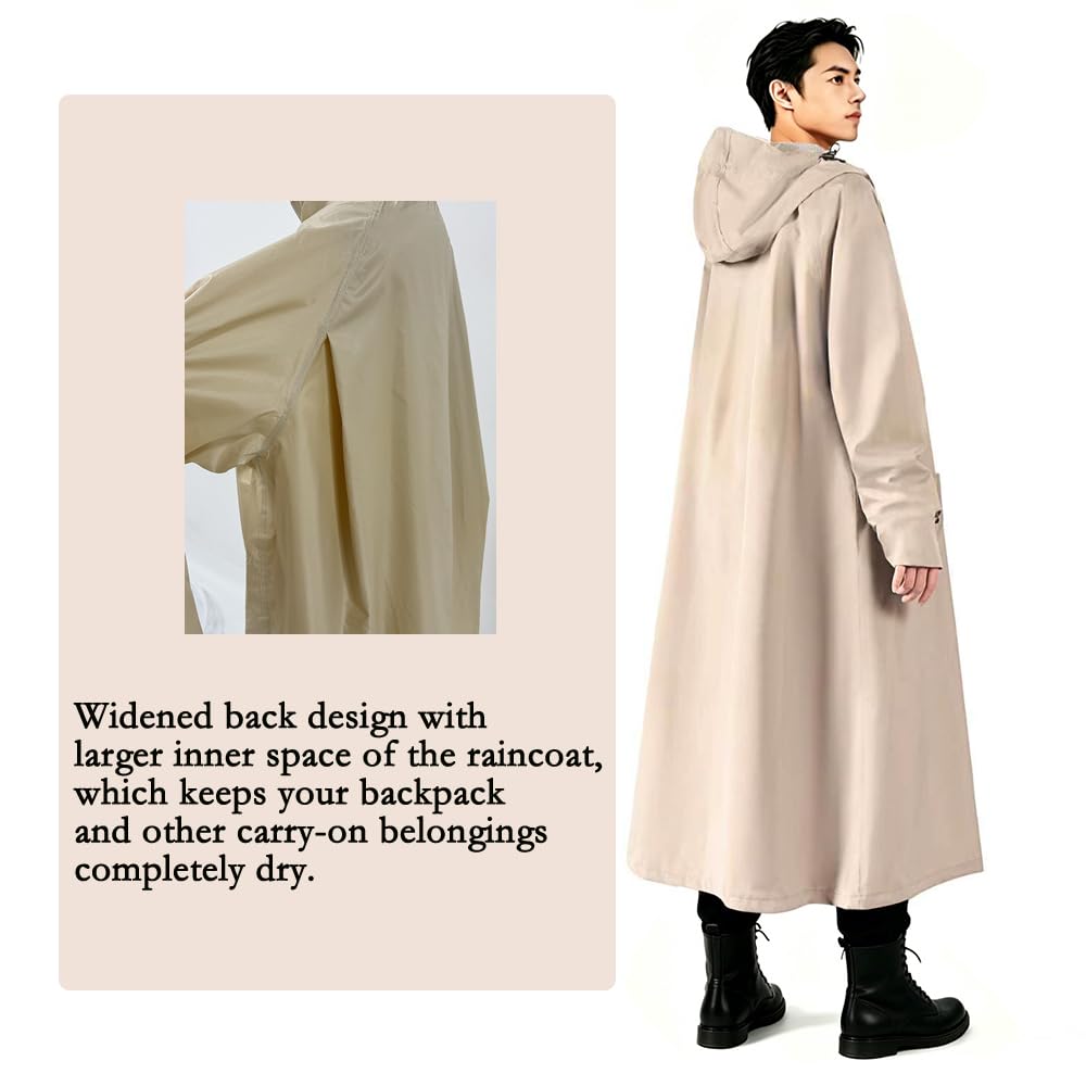 Poncho impermeable largo para adultos, impermeable portátil para mujeres y hombres con capucha, mangas y bolsa de transporte, poncho de lluvia reutilizable para acampar al aire libre viajes