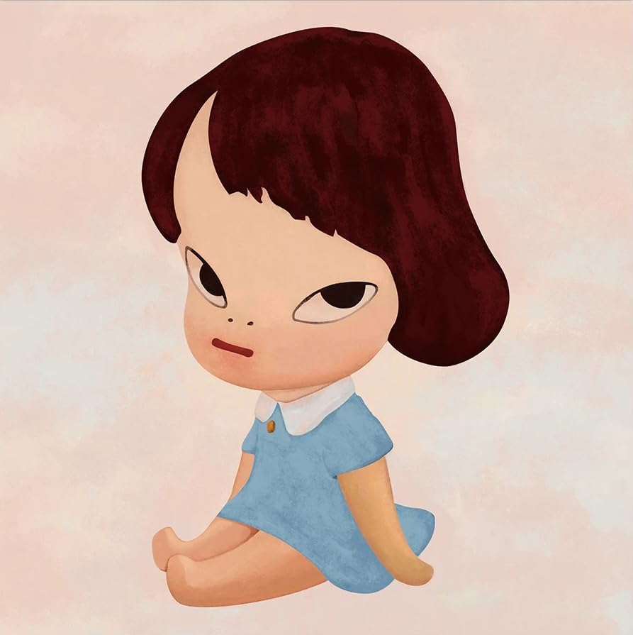 奈良 美智 2枚揃い ポスター 奈良美智 特別額装版ポスター [勉強中]｜ラムフロム - アート