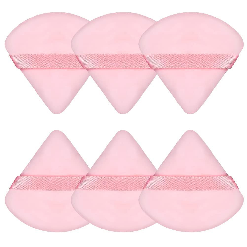 Amazon | 6パックパウダーパフフェイス三角メイクアップスポンジソフト