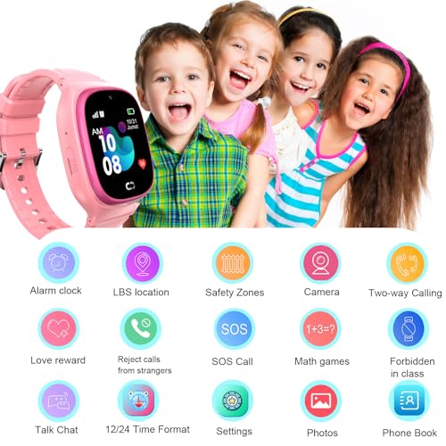 Tykjszgs Kids Smart Watch Lbs Tracker - Boys Girls Smartwatches For 3-12 Year Old With Sos Camera Alarm Call Camera Class Non Disturb 12 Time Format 1.44'' Touch Screen Sos Electronic Toy Birthday Gifts thumb #1
