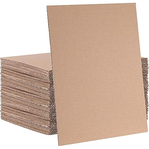 HAKZEON 50PCS 8.5 x 11 Inch Corrugated Cardboard Paper, Cardboard Sheets Inserts, Flat Cardboard Squares Separators, Packing Paper for Mailing, DIY Crafts, Brown Cover