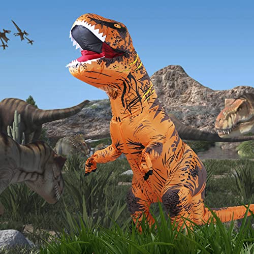 Jopassy Inflatable Dinosaur T-Rex, Aufblasbare Dino kostüm, Angenehm zu tragen, Erwachsene Tyrannosaurus Rex Dino kostüm für Cosplay, Karneval, Halloween Cover