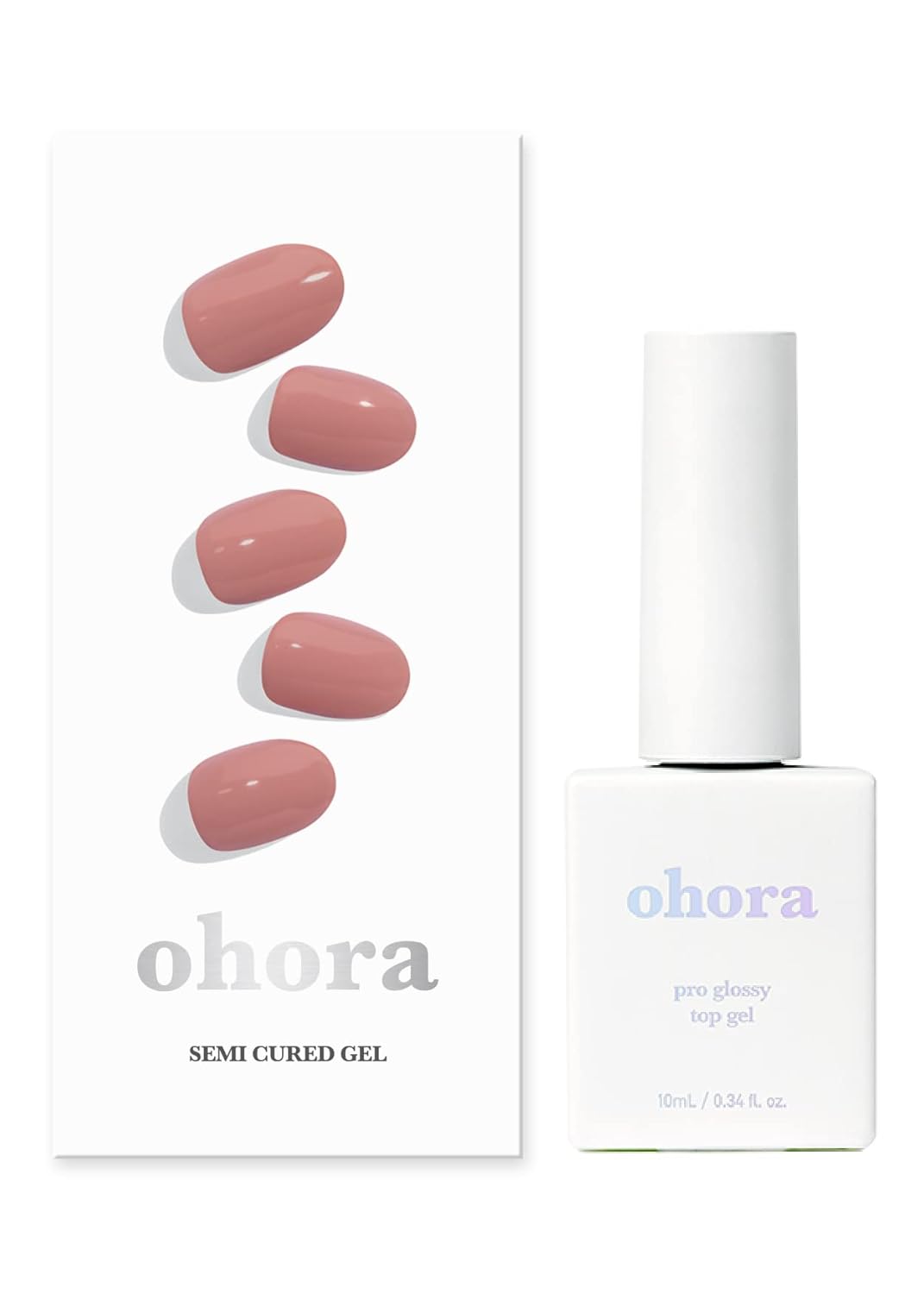 ohora Pro Glossy Top Gel (Basic) + Semi Cured Gel Nail
