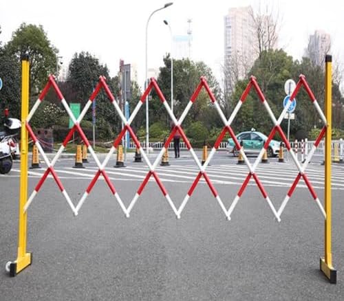 Retractable Expandable Barricade Fence, Mobile Safety Barrier for Outdoor Industrial Traffic Control and Crowd Management