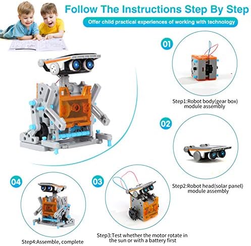 Lucky Doug 12-in-1 Solar Robot Kit, STEM Robot Science Toys for Kids Aged 8-16, Building Learning Educational Science Gifts Toys for 8 9 10 11 12 Year Old Boys Girls Kids Students Teens, Assembly Kit with Solar Powered 4 51 PHKd1owL. AC