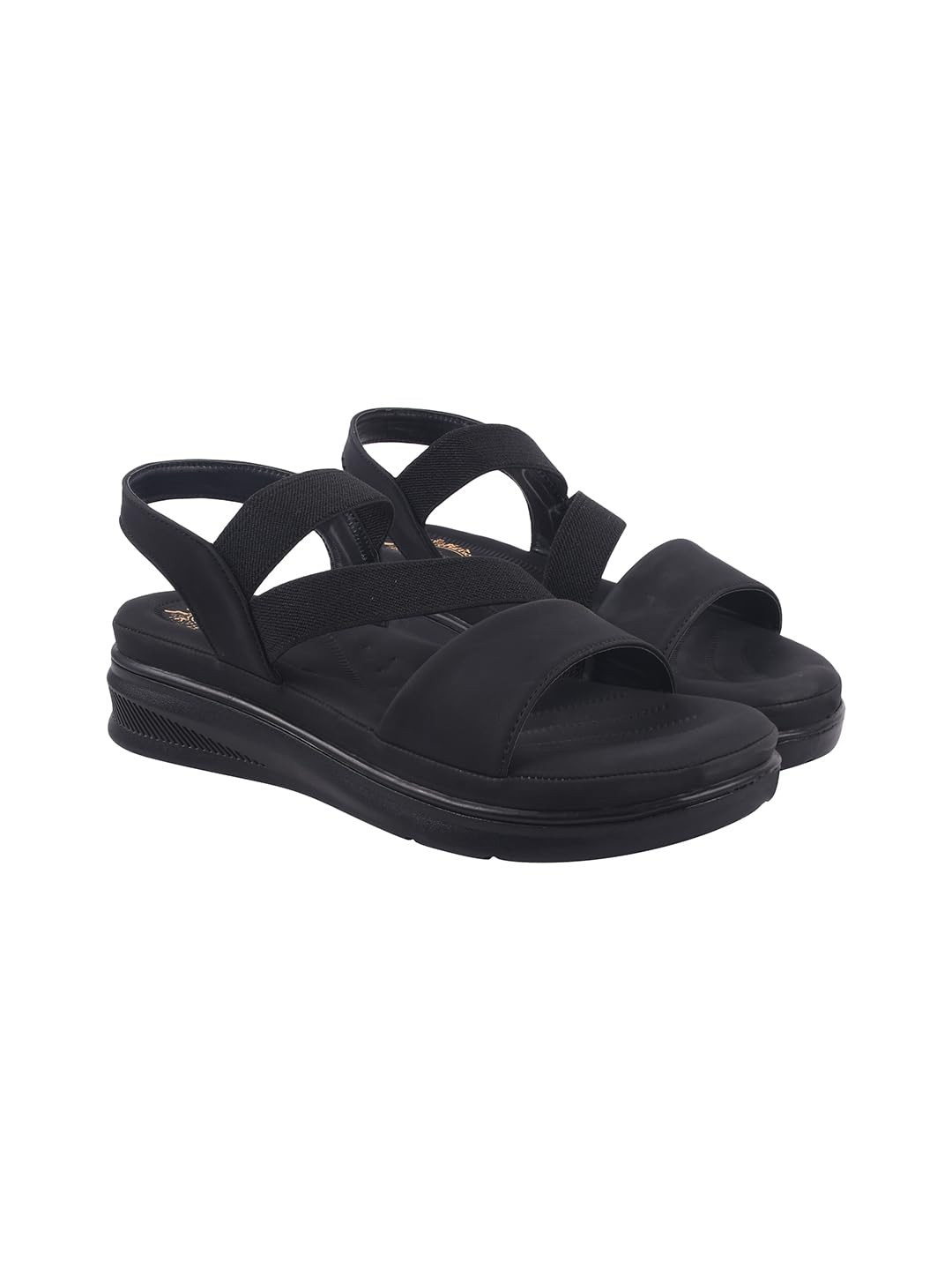 Shoetopia Women’s Comfortable Sandals with Elastic Straps – Lightweight Wedge Heel, Open Toe, Slip-On Casual Footwear