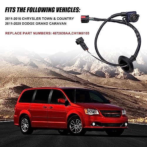 Image of 4672639AA Rear View Backup Camera Replacement for Chrysler Town & Country 2011-2016 Dodge Grand Caravan 2011-2020