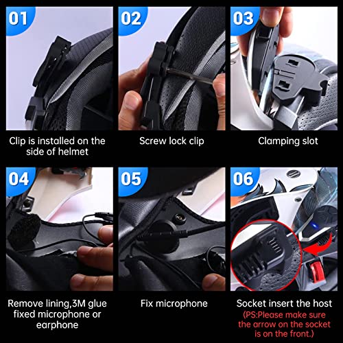 Yaconob Motorcycle Bluetooth Headset Bt-S3Ns 1000M Motorcycle Helmet Bluetooth Radio Intercom Wireless Interphone To 2-3 Riders (Waterproof/Handsfree/Stereo Music/Fm Radio/Gps/Mp3 (2 Pack) #TOP4