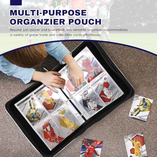 Image of PATPAT 400 Pockets Soccer Cards Binder Fly Emirates Cover Star Cards Storage Bag Waterproof PU Cover Zipper Card Organzier Holder Multi Purpose Card Organizer for Game Trade,Collectible