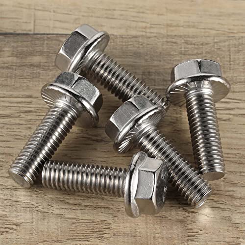 Image of 3 /8-16 x 1 Flange Hex Head Bolts, Stainless Steel 304, Fully Threaded, 25 PCS