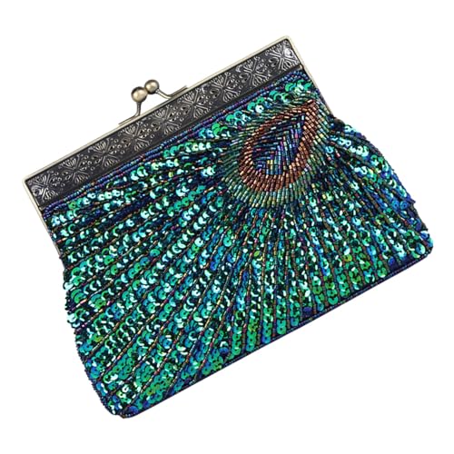 Sac à main bleu paillettes vintage Healvian style haut de gamme