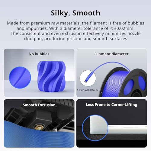 Image of ANYCUBIC PLA Plus (PLA+), 3D Printer Filament 1.75mm, High Toughness 3D Printing Filament, Dimensional Accuracy + /- 0.02mm, Print with Most FDM 3D Printers, 1KG Spool, Dazzling Blue