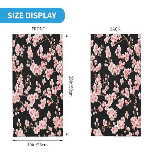 Cherry Blossom Pink Pattern Neck Gaiter Face Mask Scarf Bandana Head Wrap Uv Protection Balaclava For Sports2