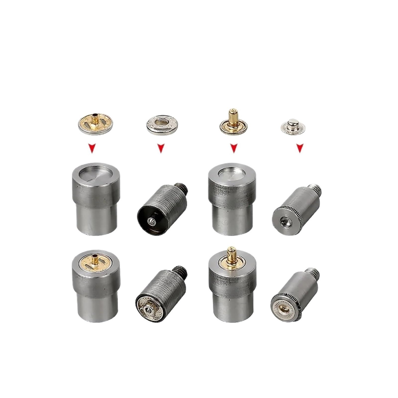Snap Fasteners Botón Die Piezas de molde ojal con remaches a presión Baver | Herramienta de estampado silencioso for máquina de instalación manual de botones(501 Snap Mold)
