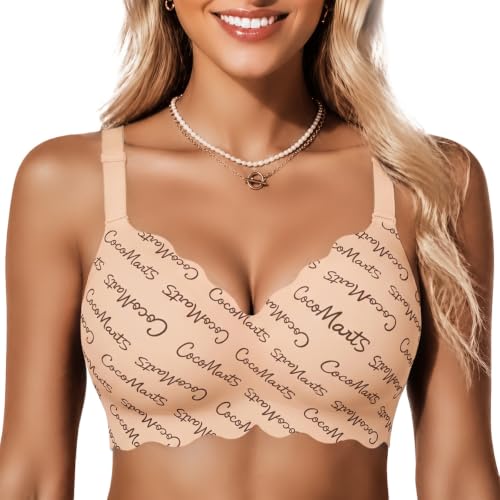 Image of COCOMARTS Jelly Bras for Women No Underwire Scalloped Wireless Push Up Bra | Seamless Full Coverage Supportive Everyday Essentials Tshirt Bras, Soft Breathable Comfortable Bralettes