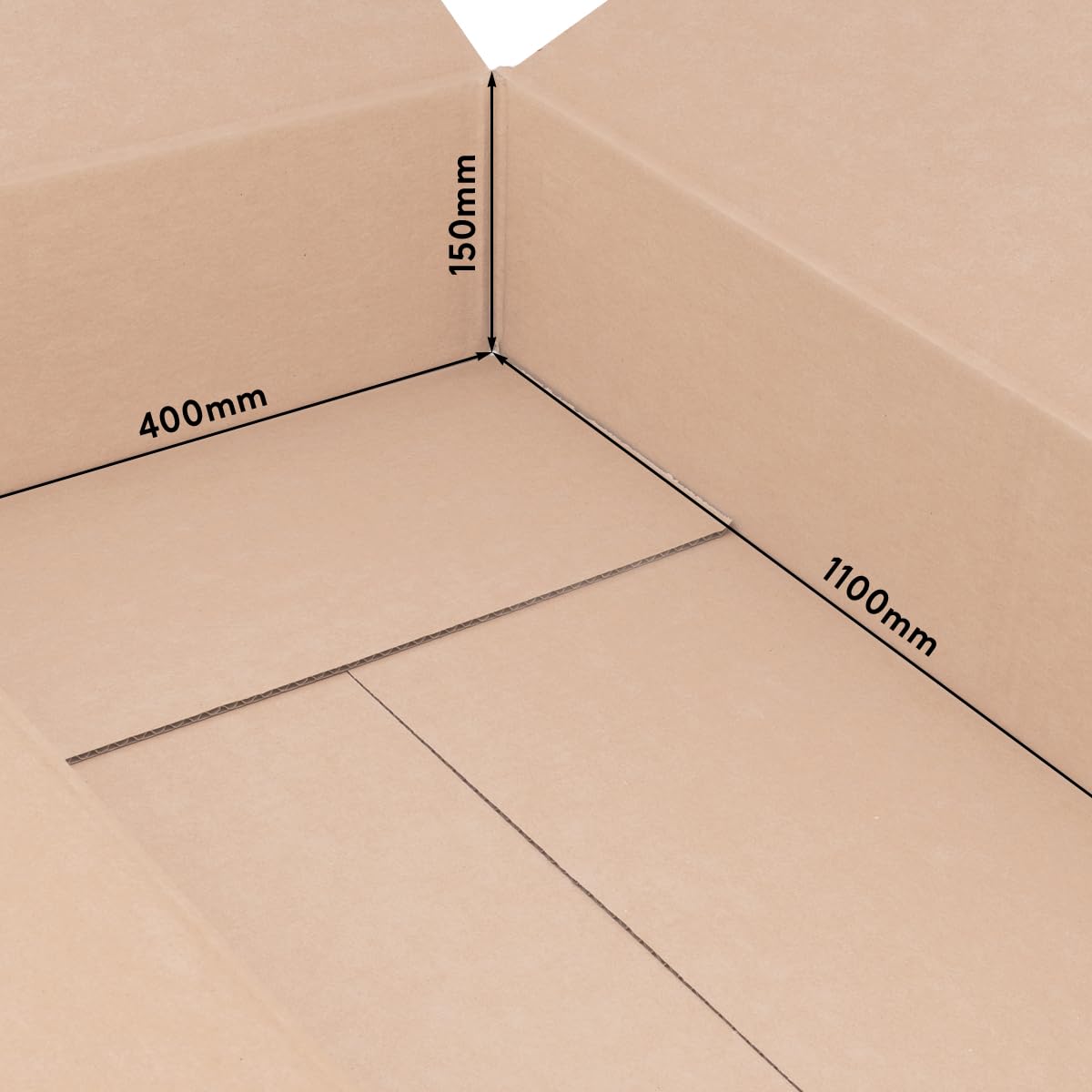verpacking Faltkartons 1100 x 400 x 150 mm Braun (Außenmaß 1105 x 405 x 160 mm) KK 210 1-wellig Versandkarton für mittelgroße Waren DHL Paket DPD GLS Hermes Kartons (20 Stück)