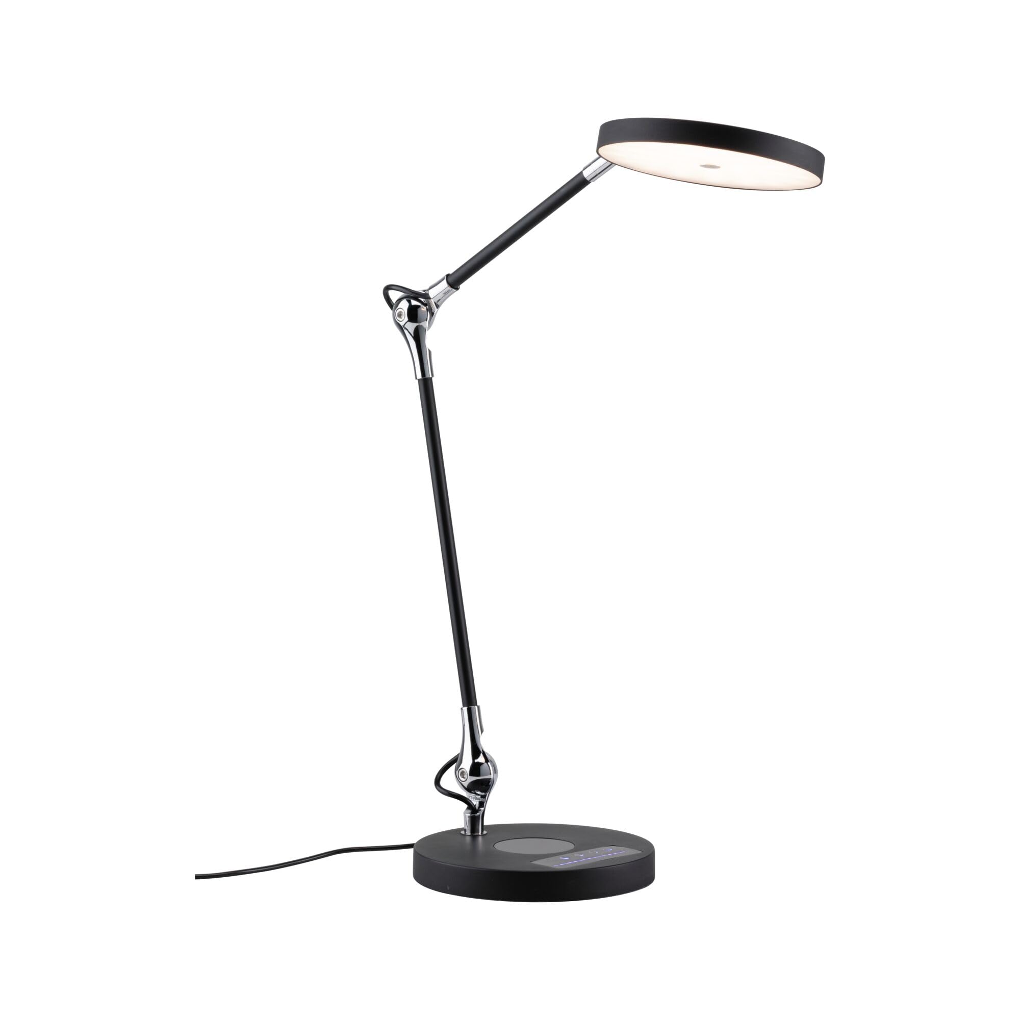 Paulmann 78910 Lampada da scrivania LED Numis TunableWhite Qi funzione di carica incl. 1 lampada per ufficio da 11 Watt dimmerabile nero luce di lavoro, bianco caldo a bianco naturale 2.700-6.500 K