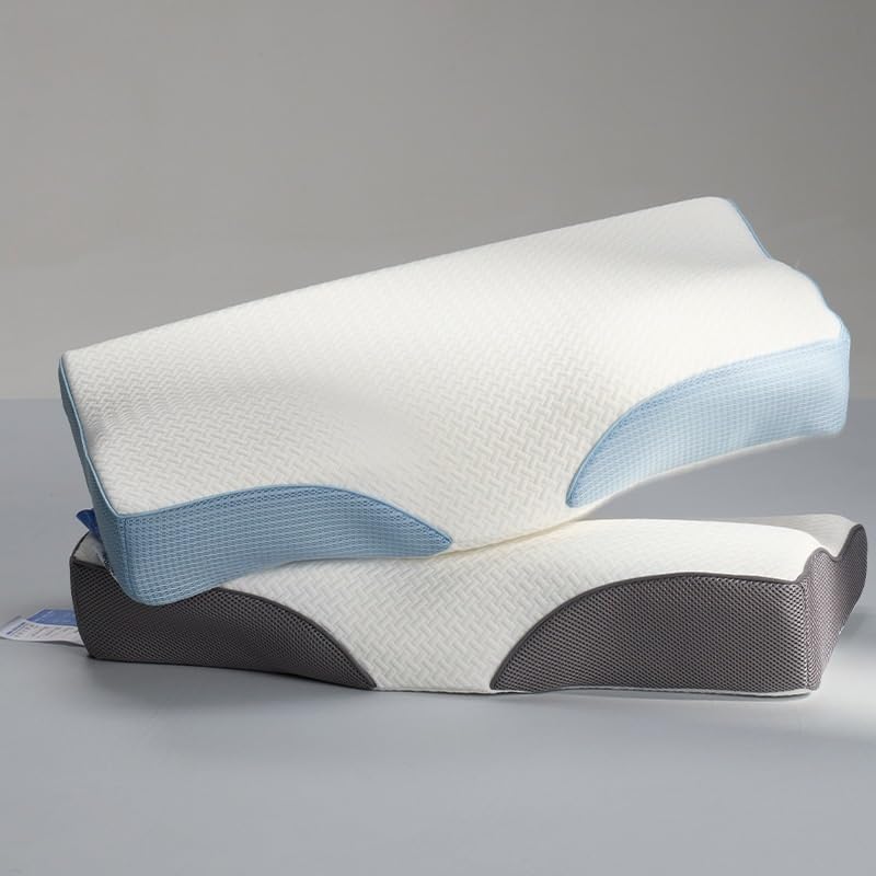 Pair of Breathable Zoned Neck Protecting Household Knitted Cotton Pillows