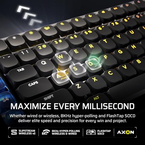 Image of Corsair Vanguard AIR 99 Wireless Low-Profile Optical-Mechanical RGB Gaming Keyboard - QWERTY US, 99% Layout, OPX Switches, 8000Hz Hyper-Polling, Stream Deck Integration, Flashtap SOCD - Black